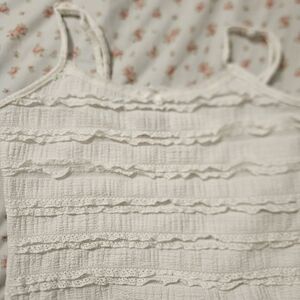 White Textured Sleeveless Top